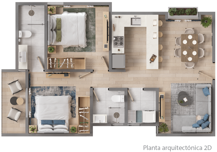 Planta arquitectónica 2D